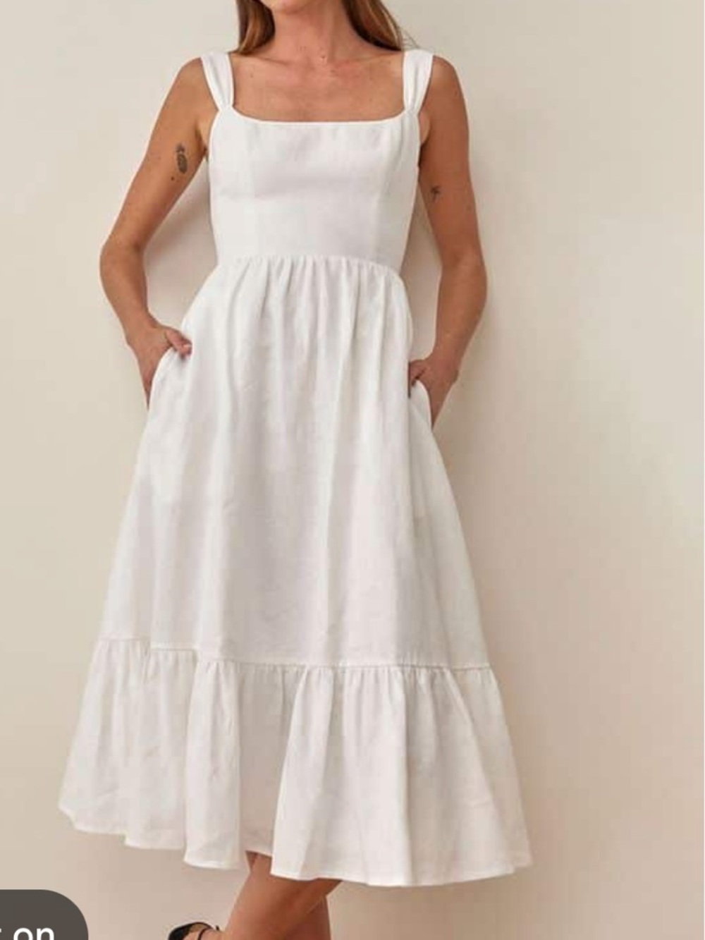Reformation bucatini linen white midi dress size 8 NWT - Picture 2 of 8